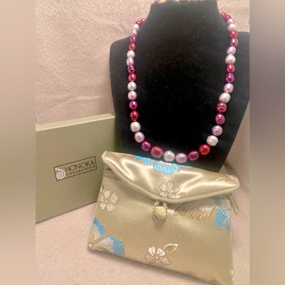 Honora Multi-Colored Pink, Purple & Gray Pearl Necklace